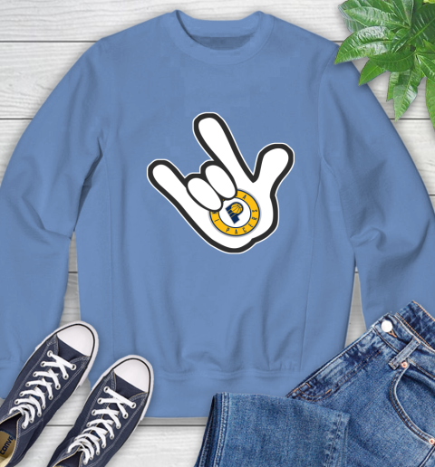 Indiana Pacers NBA Basketball Mickey Rock Hand Disney Sweatshirt 11