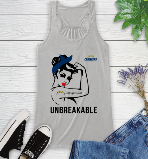 NFL San Diego Chargers Girl Unbreakable Football Sports Racerback Tank