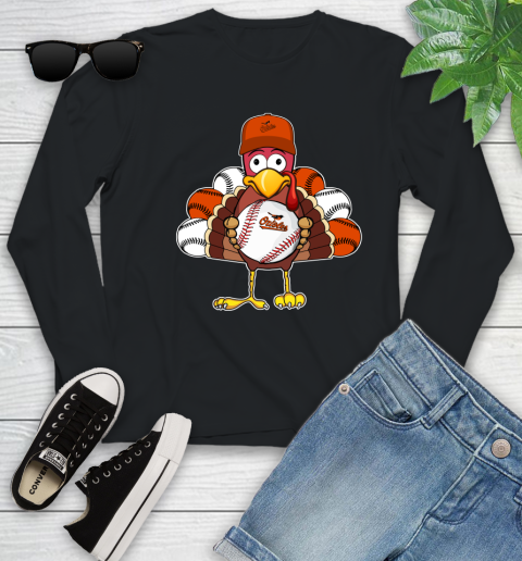 Baltimore Orioles Turkey thanksgiving Youth Long Sleeve 2
