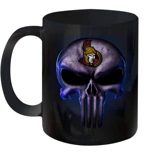 Ottawa Senators NHL Hockey Punisher Skull Sports Ceramic Mug 11oz