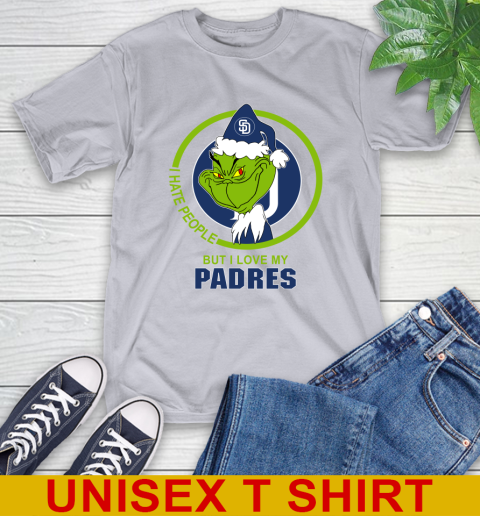 San Diego Padres MLB Christmas Grinch I Hate People But I Love My Favorite Baseball Team T-Shirt 6