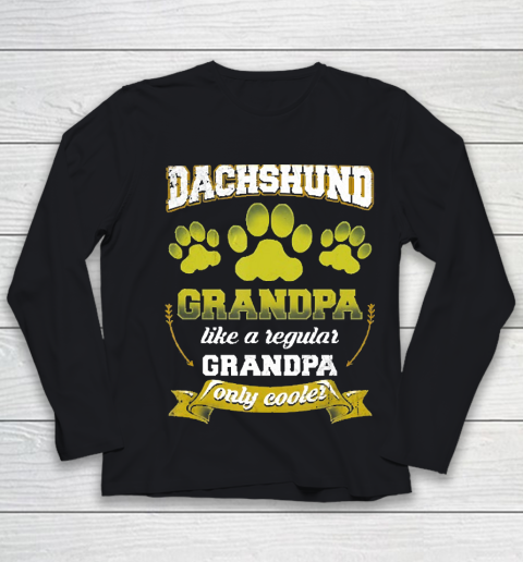 Grandpa Funny Gift Apparel  Mens Dachshund Grandpa Like A Regular Grandp Youth Long Sleeve