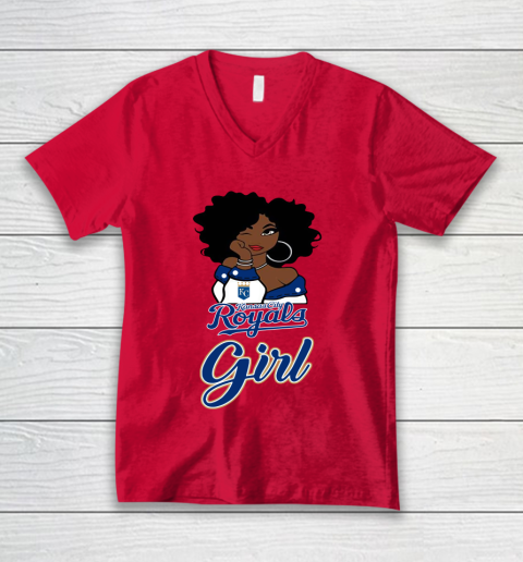 Kansas City Royalss Girl MLB V-Neck T-Shirt 7