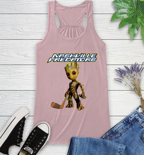 Nashville Predators NHL Hockey Groot Marvel Guardians Of The Galaxy Racerback Tank 11