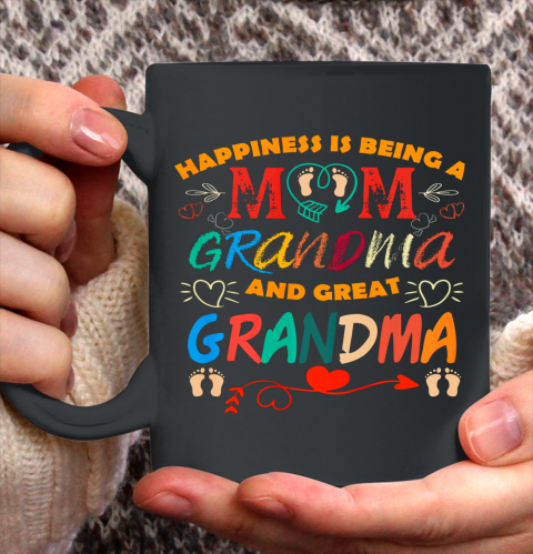 Happiness Is Being A Mom Great Grandma T shirt Women Mother Ceramic Mug 11oz