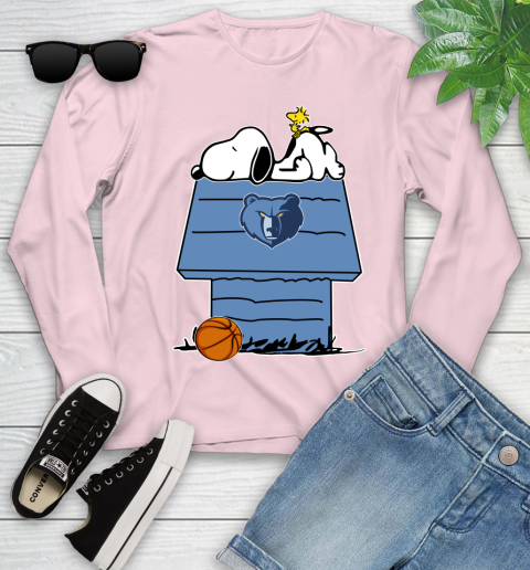 Memphis Grizzlies NBA Basketball Snoopy Woodstock The Peanuts Movie Youth Long Sleeve 10