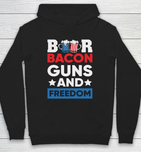 Beer Lover Funny Shirt Beer Bacon and Freedom 4th Hoodie