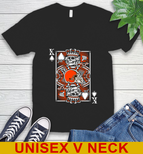 Cleveland Browns NFL Football The King Of Spades Death Cards Shirt V-Neck T-Shirt