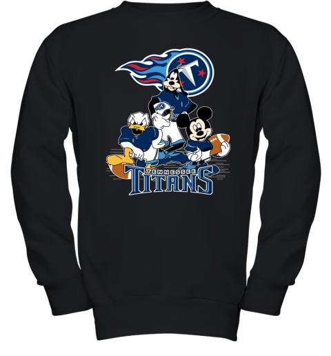 NFL Tennessee Titans Mickey Mouse Donald Duck Goofy Football T Shirt 6sXPT5HJxk4 youth sweatshirt 47 95 151514 front black