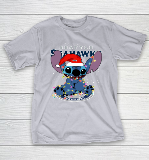 Seattle Seahawks NFL Football noel stitch Christmas T-Shirt 4