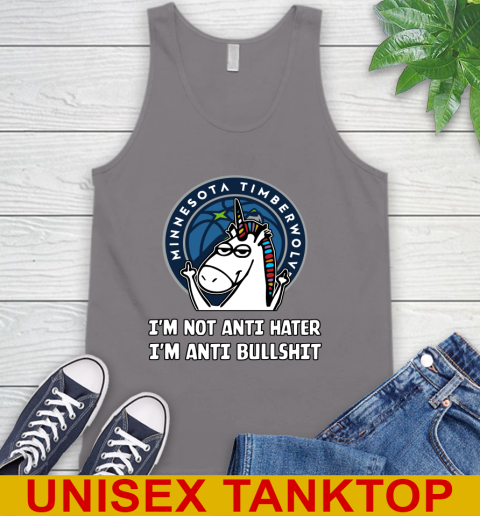 Minnesota Timberwolves NBA Basketball Unicorn I'm Not Anti Hater I'm Anti Bullshit Tank Top 7
