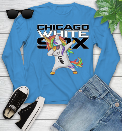 Chicago White Sox MLB Baseball Funny Unicorn Dabbing Sports Youth Long Sleeve 7