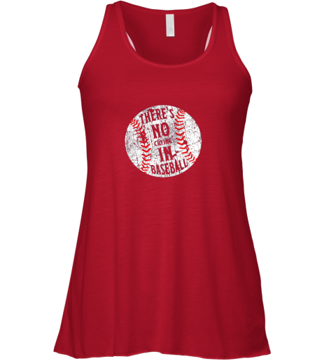 qdjw there39 s no crying in baseball i love sport softball gifts flowy tank 32 front red