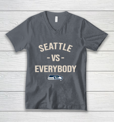 Seattle Seahawks Vs Everybody V-Neck T-Shirt 4