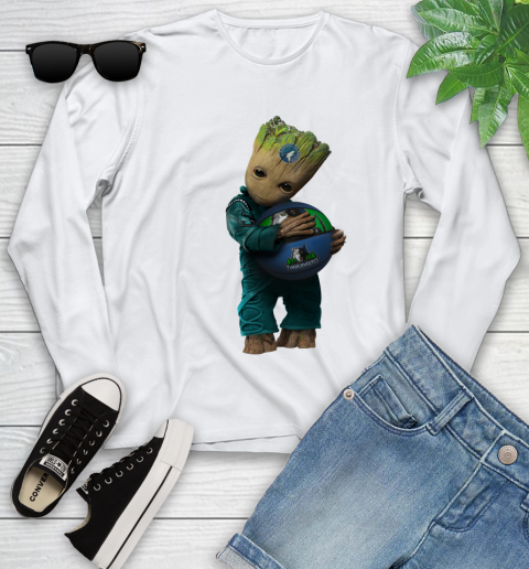 NBA Groot Guardians Of The Galaxy Basketball Sports Minnesota Timberwolves Youth Long Sleeve