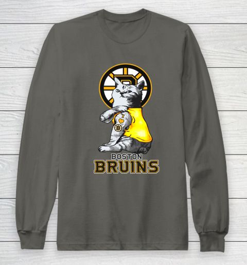 NHL My Cat Loves Boston Bruins Hockey Long Sleeve T-Shirt 5