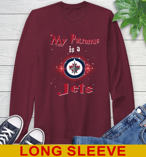 NHL Hockey Harry Potter My Patronus Is A Winnipeg Jets Long Sleeve T-Shirt 7