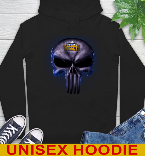 Denver Nuggets NBA Basketball Punisher Skull Sports Hoodie