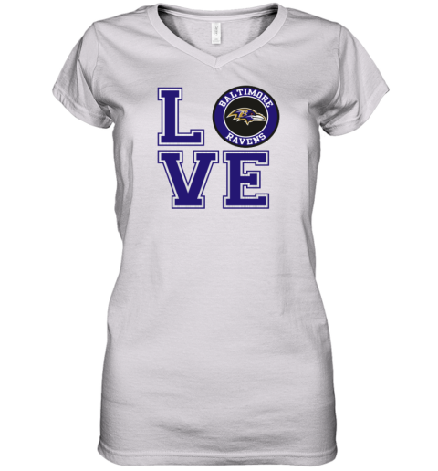 Baltimore Ravens Love Women's V-Neck T-Shirt