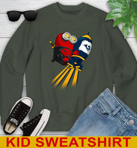 NFL Football Los Angeles Rams Deadpool Minion Marvel Shirt Youth Sweatshirt 8