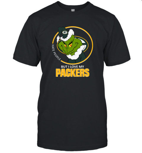 I Hate People But I Love My Green Bay Packers Grinch NFL Unisex Jersey Tee