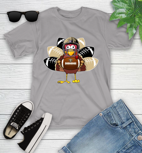 New Orleans Saints Turkey Thanksgiving Day Youth T-Shirt 4