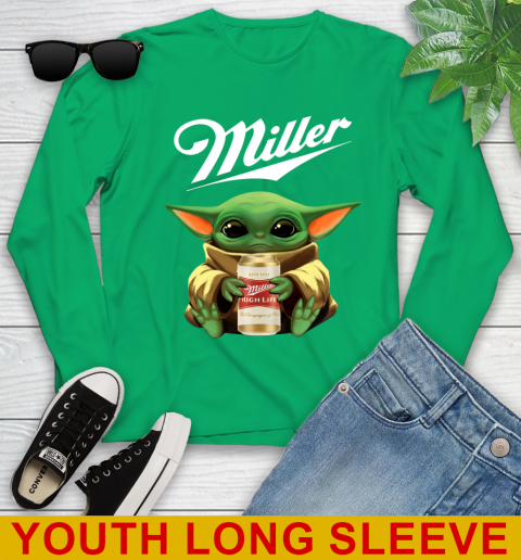 Star Wars Baby Yoda Hugs Miller High Life Beer Shirt 128