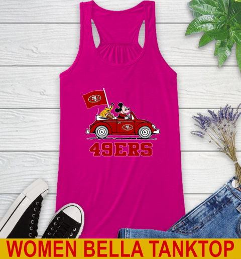 NFL Football San Francisco 49ers Pluto Mickey Driving Disney Shirt Racerback Tank 8