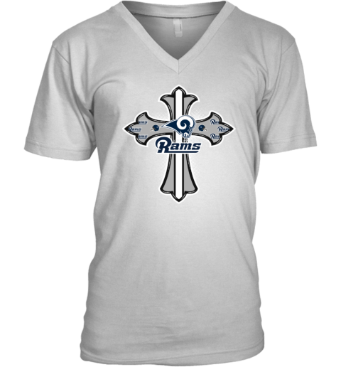 NFL Green Crusader Cross Los Angeles Rams Women's T-Shirt - Rookbrand