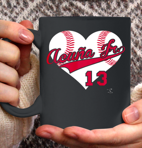 Ronald Acuna Jr Baseball Heart Gameday Ceramic Mug 11oz