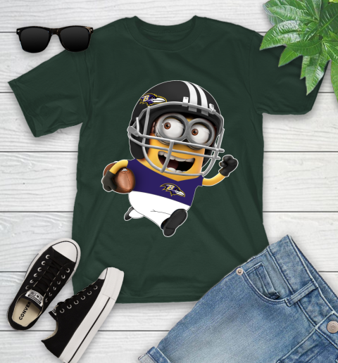 NFL Baltimore Ravens Minions Disney Football Sports Youth T-Shirt 5
