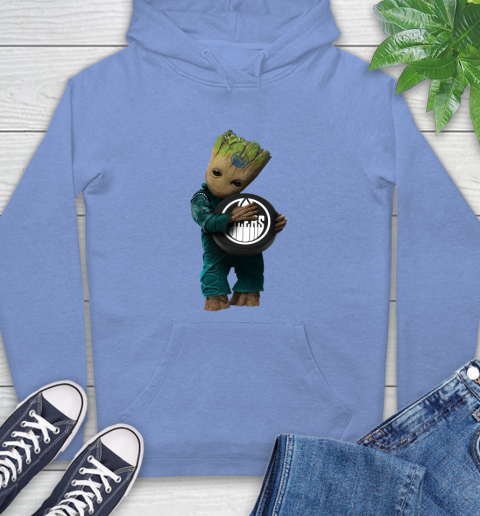 NHL Groot Guardians Of The Galaxy Hockey Sports Edmonton Oilers Hoodie 11