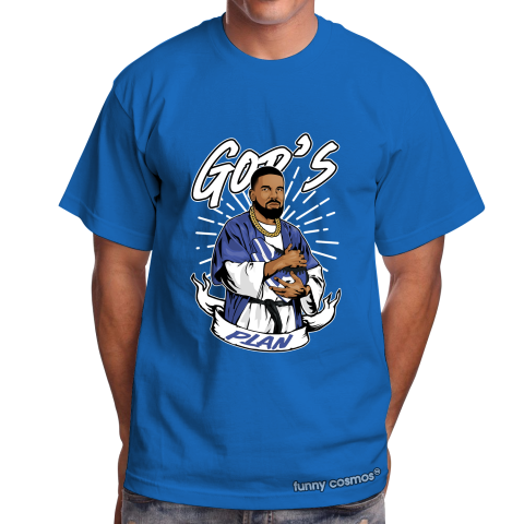 Air Jordan 1 Game Royal Matching Sneaker Shirt Drake God's Plan Royal Black And White Sneaker Shirt