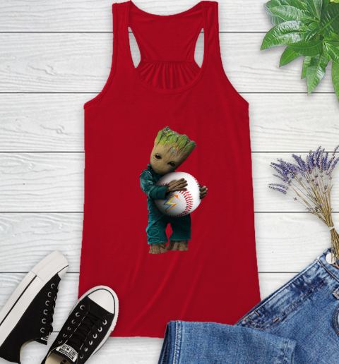 MLB Groot Guardians Of The Galaxy Baseball Sports Miami Marlins Racerback Tank 6