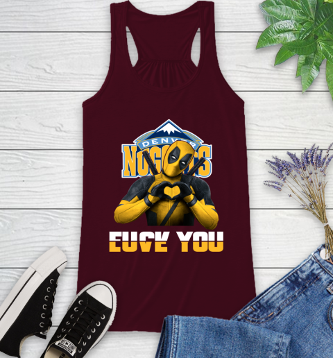 NBA Denver Nuggets Deadpool Love You Fuck You Basketball Sports Racerback Tank 2