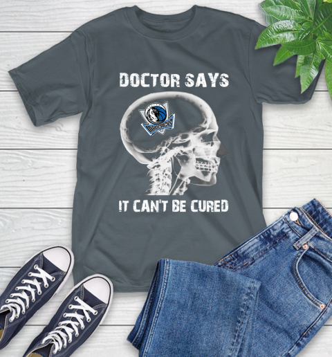 NBA Dallas Mavericks Basketball Skull It Can't Be Cured Shirt T-Shirt - Image 8