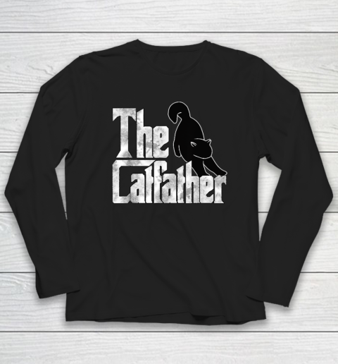 The Catfather Black Cat Father Mafia Whiskers Male Daddy Long Sleeve T-Shirt