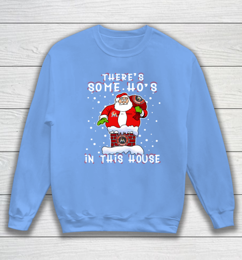 Miami Marlins Christmas There Is Some Hos In This House Santa Stuck In The Chimney MLB Sweatshirt - Image 9