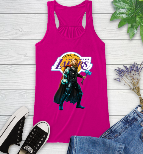 NBA Thor Avengers Endgame Basketball Los Angeles Lakers Racerback Tank 8
