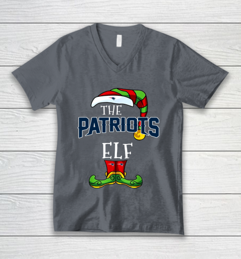 New England Patriots Christmas ELF Funny NFL V-Neck T-Shirt 4