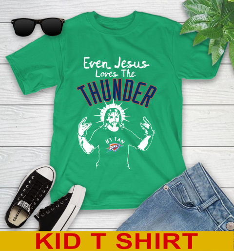 Oklahoma City Thunder NBA Basketball Even Jesus Loves The Thunder Shirt Youth T-Shirt 7
