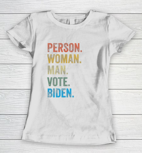 Person Woman Man Vote Biden Distressed Vintage Voting Women's T-Shirt
