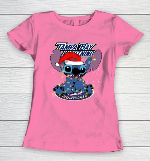 Tampa Bay Lightning NHL Hockey noel stitch Christmas Women's T-Shirt 9