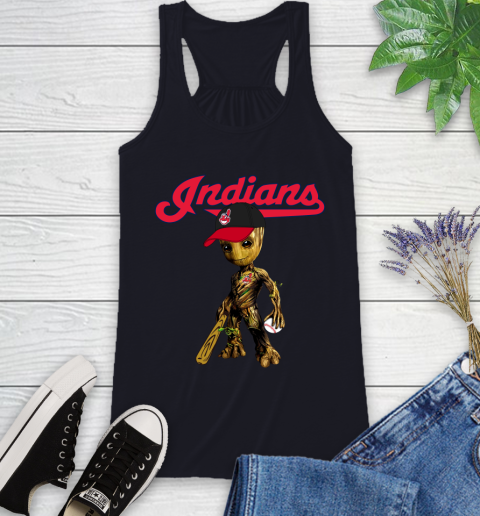 MLB Cleveland Indians Groot Guardians Of The Galaxy Baseball Racerback Tank 10