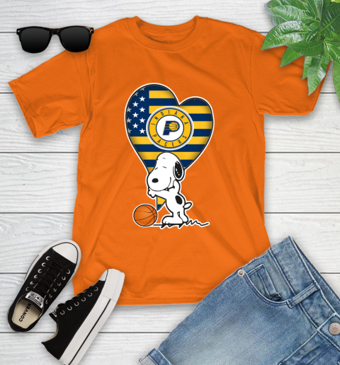 Indiana Pacers NBA Basketball The Peanuts Movie Adorable Snoopy Youth T-Shirt 7