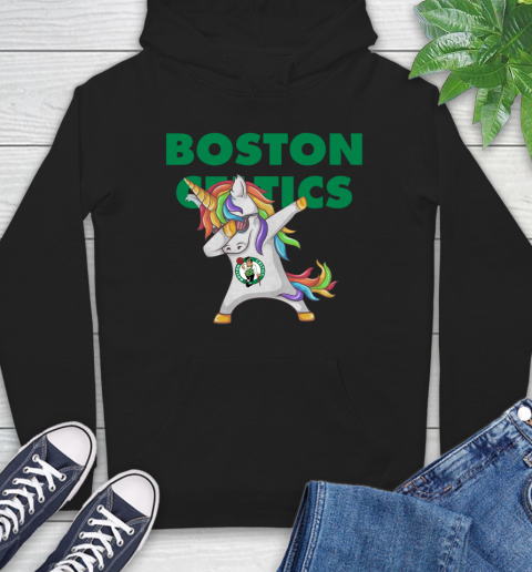Boston Celtics NBA Basketball Funny Unicorn Dabbing Sports Hoodie 2