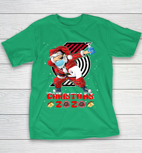 Portland Trail Blazers Funny Santa Claus Dabbing Christmas 2020 NBA Youth T-Shirt 3