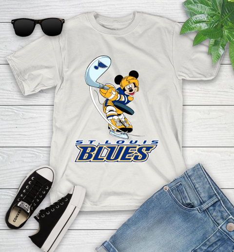 NHL Hockey St.Louis Blues Cheerful Mickey Mouse Shirt Youth T-Shirt 12