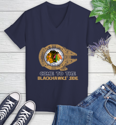 NHL Come To The Chicago Blackhawks Wars Hockey Sports Women's V-Neck T-Shirt 12
