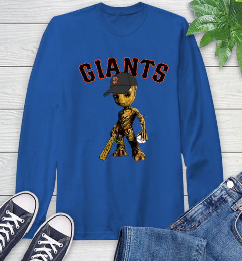 MLB San Francisco Giants Groot Guardians Of The Galaxy Baseball Long Sleeve T-Shirt 9